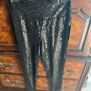 Tipsy Elves Shimmering Black Sequin Leggings
